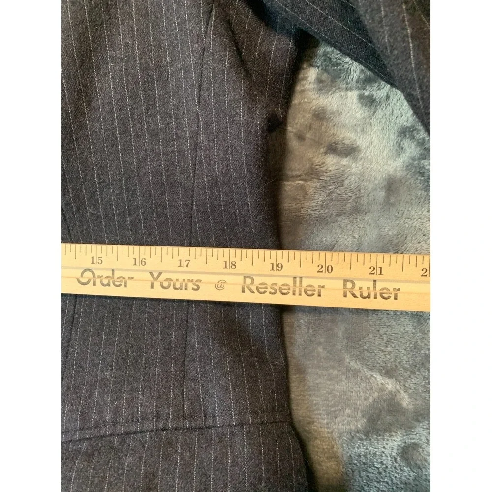 Chaps Ralph Lauren Vtg Wool Blazer 42L Pinstripe Grey Nordstrom Sport Coat Flaw